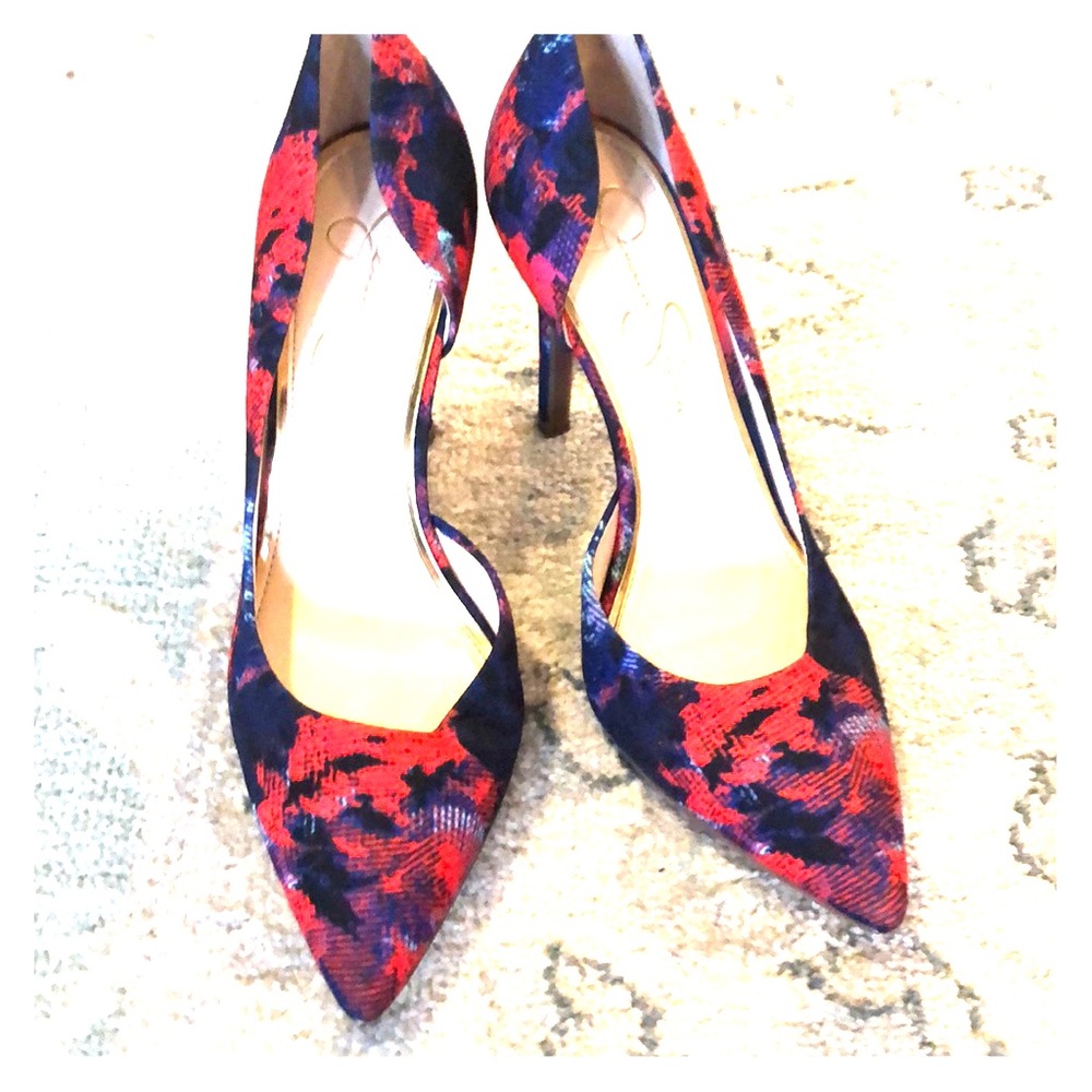 Jessica Simpson multicolor floral heels